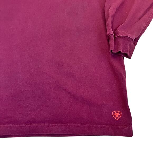 ARIAT Mens Flame Resistant American Raptor Long Sleeve Work T-shirt Burgundy - Picture 8 of 16